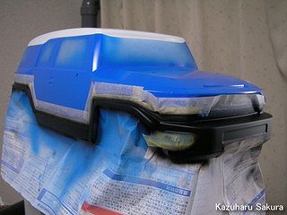 タミヤ CC-01 FJクルーザー 製作記 ～ ボディ塗装 ～ バンパー塗装後の乾燥